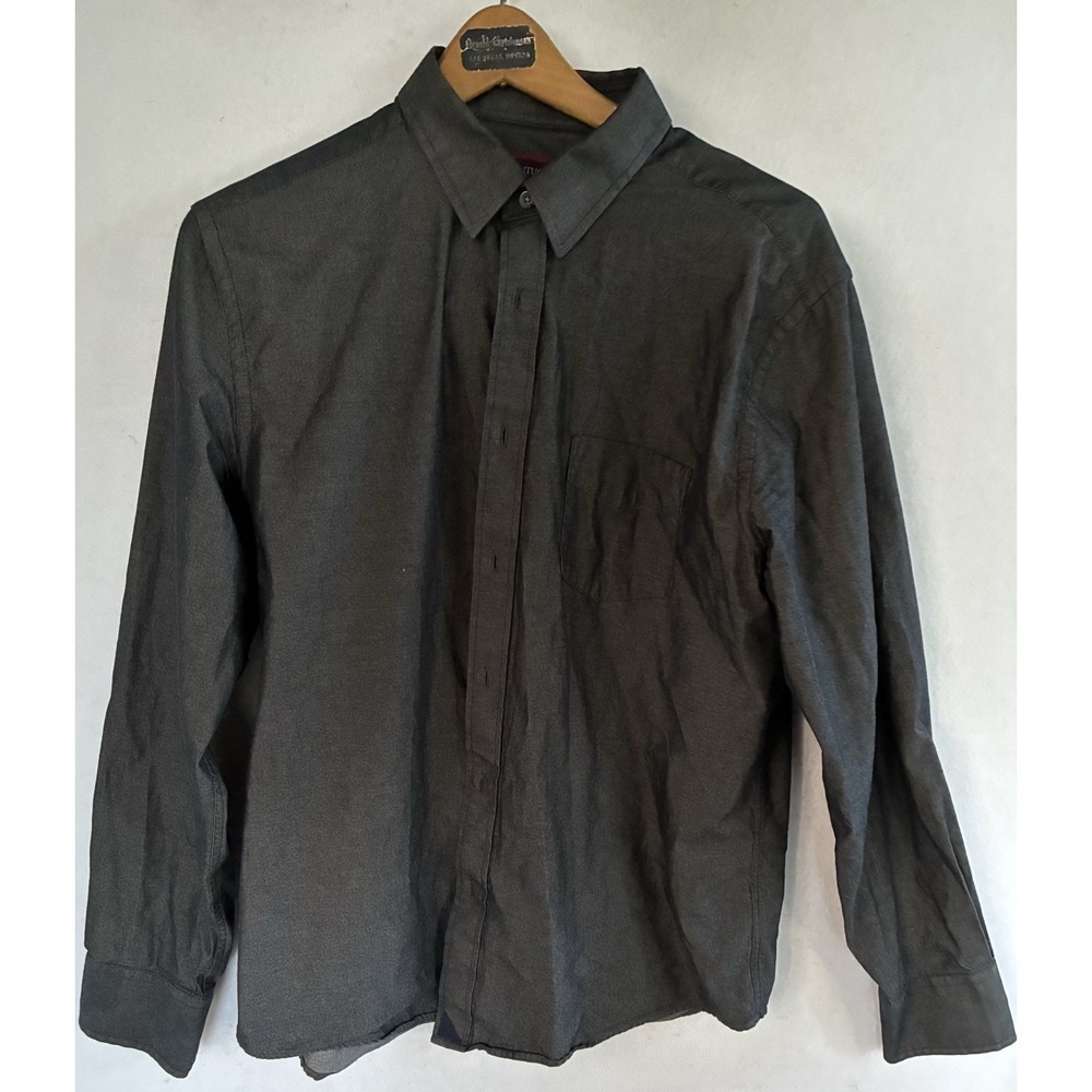 Navy Blue Untuckit Button Up Mens Large Long Sleeve